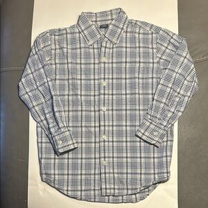 Gap Kids Blue Plaid Button down Shirt size 6/7
